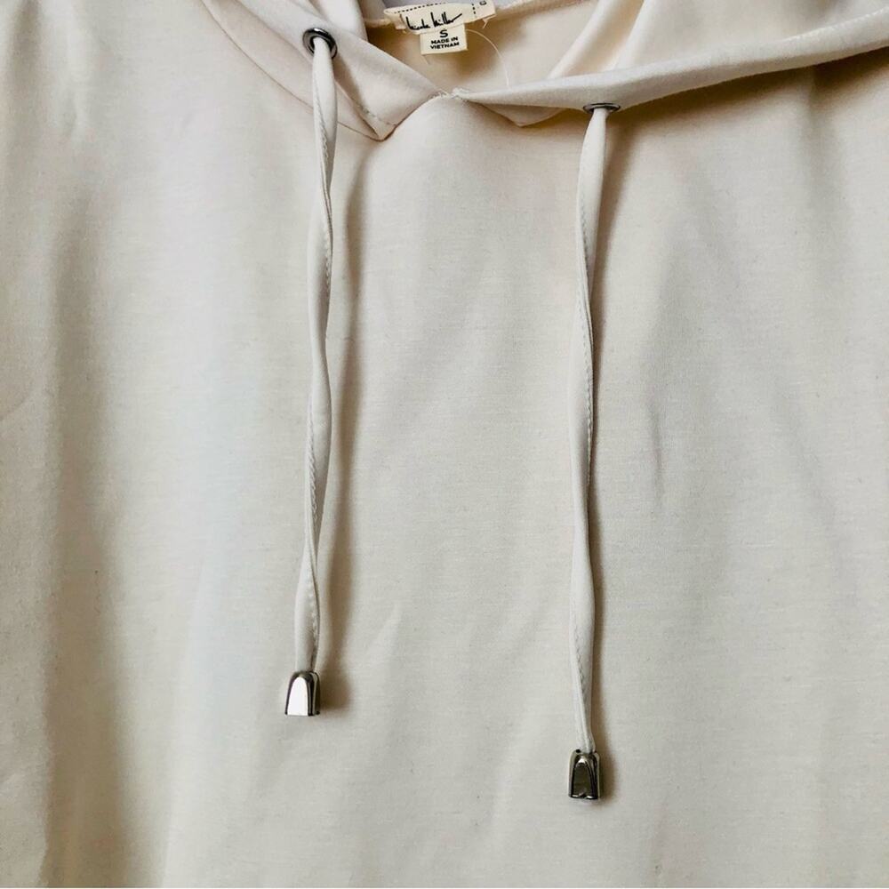 Artelier Nicole Miller Casual Shirt Hooded Cream Mini Dress Women’s Size S NWOT - Picture 4 of 9